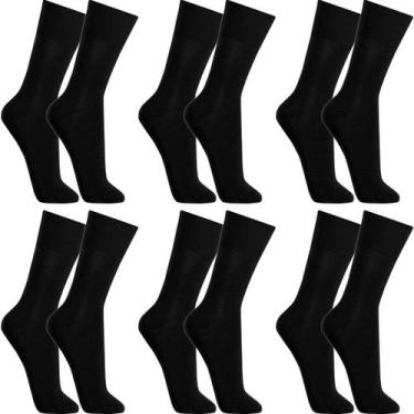 Imagem de Kit 6 Pares Meias Lupo Social Masculina Algodão Cano Alto Longo Atacad