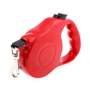 Imagem de Guia Retrátil Puxador Resistente Seguro 20kg 5 Metros - Vermelha - BEL
