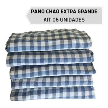 Imagem de Pano De Chao Limpeza Saco Xadrez Extra Grande Kit 05 Un. - Cialar