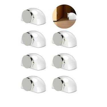 Imagem de Kit 7 X Trava Porta Batente Magnético Fixação Adesiva 3M de Colar S/ u