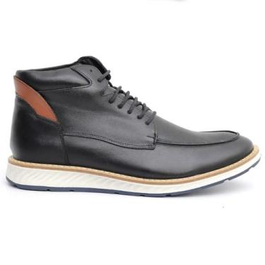 Imagem de Bota Coturno Casual Masculino Couro Premium - Mr. Light, Preto, 42