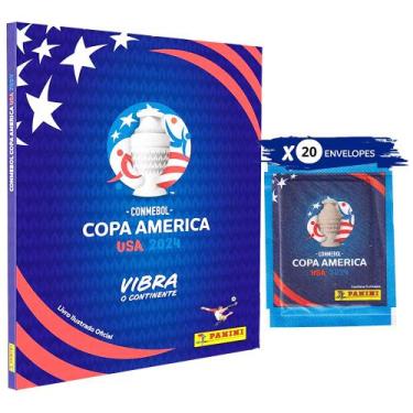 Imagem de Kit Álbum Capa Dura Copa América USA 2024 + 20 Envelopes Lacrados (100
