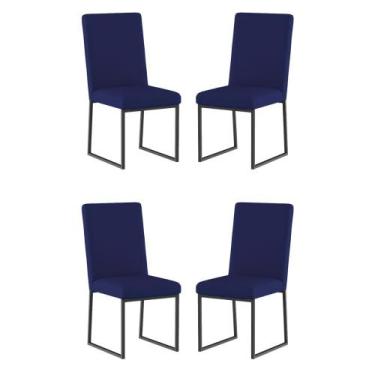 Imagem de Kit 4 Cadeiras Para Mesa De Jantar Base Industrial Preto Balaqui - Bal