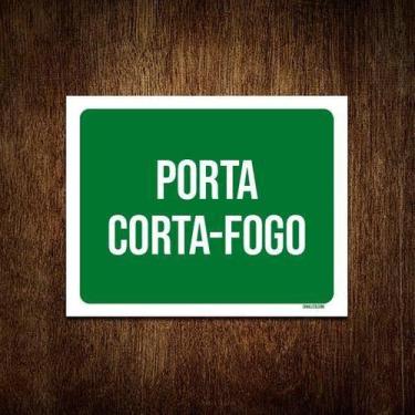 Imagem de Kit 3 Placas Sinalização Ambiente Porta Corta-Fogo - Sinalizo.Com