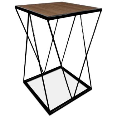 Imagem de Mesa De Canto Alta Modelo Industrial Wire Lateral Decoração Para Sala 