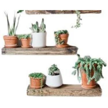 Imagem de Kit 4 Prateleiras 45X15 Suporte Invisível Madeira Maciça - Loja Do Pin