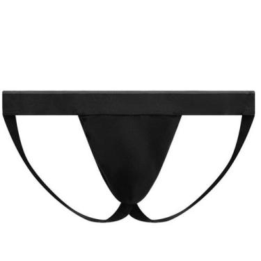 Imagem de Cueca jockstrap sexy suporte atletico com faixa aberta Preta - Almah F