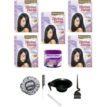 Imagem de Hene em Po Divina Dama 05x50gr Jaborandi (Incolor, Chocolate, Preto, A