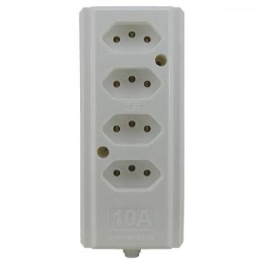 Imagem de Tomada Barra Interneed   Quadrupla 10A 2 Polos +Terra Branca  66293, B