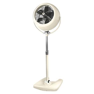 Imagem de Vornado VFAN™ Sr. Pedestal Vintage Fan Retro Metal Standing Circulador de Ar para Refrigeração e Decoração 3 Velocidades, Inclinação Ajustável Vintage Branco