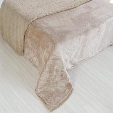 Imagem de Manta Sherpa Realce King Dupla Face 240x260cm - Tessi, Mocha