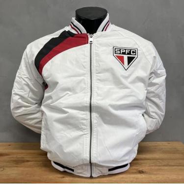 Imagem de Jaqueta São Paulo Bomber Striped Masculina - Branca - Braziline, Branc