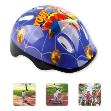 Imagem de Capacete Infantil - Azul  Estiloso Para Skate E Patinete - Proteção - 