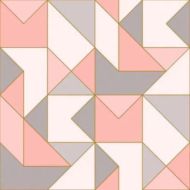 Imagem de Papel de Parede Vinílico Contemporâneo Geométrico Rosa 4107 - Bobinex