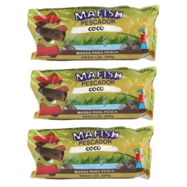 Imagem de Kit 3x Massa Pronta Para Pesca 200g Coco  - Mafish