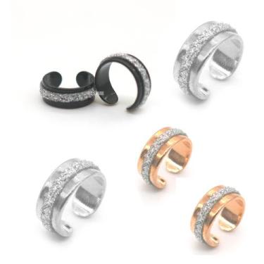 Imagem de Par brinco de pressão para cartilagem folheado fake piercing argola br