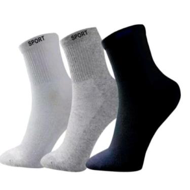 Imagem de 12 prs Meia CANO MÉDIO 70% Algodão N 37a44  Masculina Adulto meias  Sp