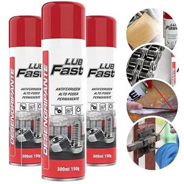 Imagem de Lub Fast, Kit 3 unidades óleo Desengripante Spray Lubrificante 300ml