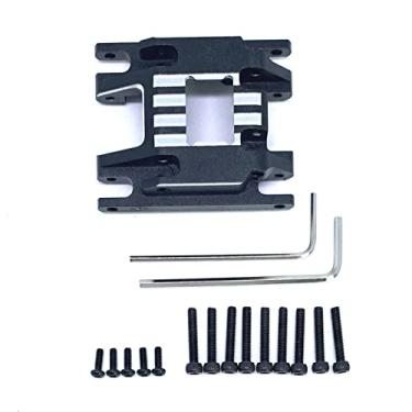 Imagem de KingVal Replacement Aluminum Skid Plate Gearbox Mount RC Spare Parts Compatible with Traxxas TRX4M 1/18 RC Crawler Car (Black-Silver)