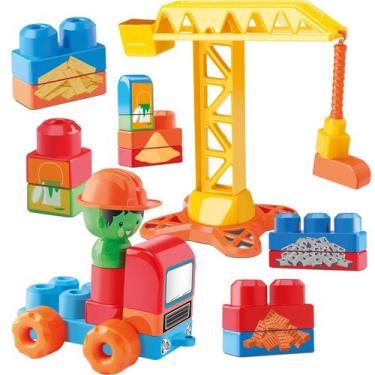 Imagem de Tchuco Blocks Construção De Brinquedo Colorido 55 Peças Pedagógico - S