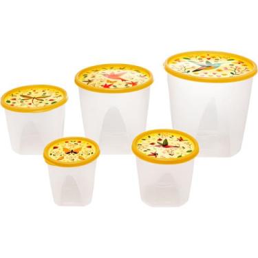 Imagem de Jogo De Potes Plásticos Cozinha 600/970/1600/3200/5100ml - Jaguar Plas