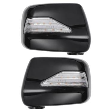 Imagem de X AUTOHAUX Par de tampa do espelho do lado do passageiro do motorista do carro com sobreposição preta brilhante para Lexus RX300 RX 300 SUV 1999-2003 com luz de sinalização LED, capas de proteção de