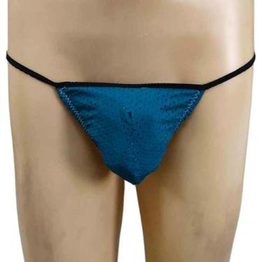 Imagem de Cueca jockstrap fio dental tecido respiravel furadinho forrada Verde m