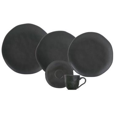 Imagem de Aparelho De Jantar 30 Peças Orgânico Preto Matte Porto Brasil