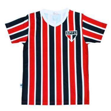 Imagem de Camiseta São Paulo Infantil Listrada Tricolor Oficial - Revedor, Tam 8