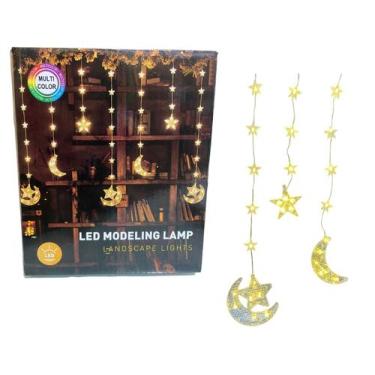 Imagem de Kit 2 caixas Cascata Led Lua Estrela Pisa Pisca Natal 2,5 m - Blook, D