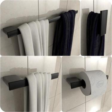 Imagem de Kit De Acessórios Para Banheiro Preto Fosco Master 4 Peças - CONTEL ST