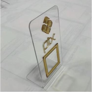 Imagem de Display Placa Balcão De Pagamento Pix Via Qr Code Acrílico - SEM MARCA