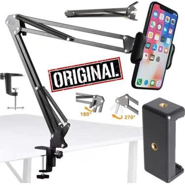 Imagem de Suporte Braço Articulado Cama Mesa Pedestal Apoio Celular Universal Aj