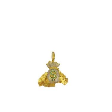 Imagem de Pingente saco de dinheiro g - banhado a ouro 18k - ToJoia18k