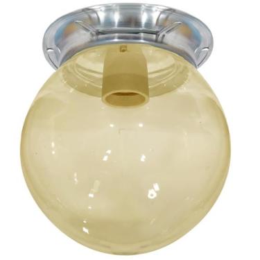 Imagem de Plafon Colonial Chapa Natural Globo Ambar 10x20 Retrô - CM GLASS - CLE