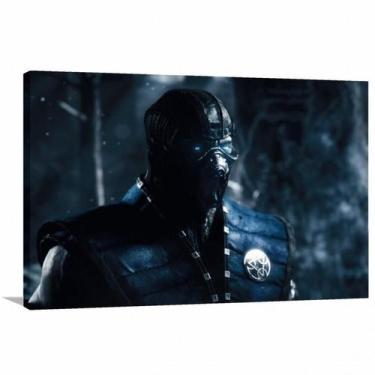 Imagem de Quadro Sub Zero decorativo Mortal Kombat - Tela em Tecido - Wall Frame