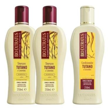Imagem de kit 2 Shampoo 1 Condicionador Força e Maciez Tutano 250 ml Bio Ext-Unissex