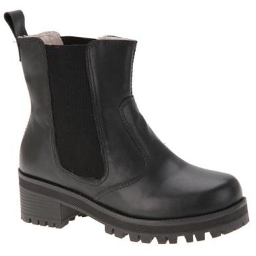 Imagem de Bota Feminina Couro Cano Curto Tratorada Forrada Lã Natural La Botte, 