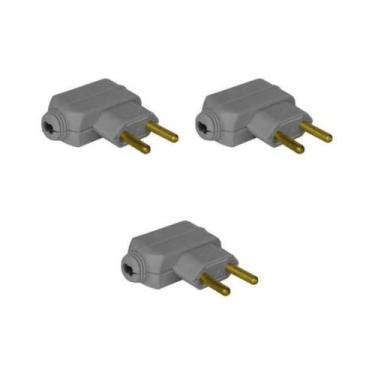 Imagem de Kit 3 Plugues Macho 2P 10A Cinza Pial Legrand 615920