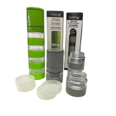 Imagem de Moedor e Porta Temperos Moinho Moer Condimentos Rosqueável Cerâmica e 