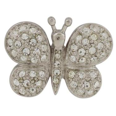 Imagem de Broche Strass Borboleta BRG7604 - Akasaki, Prateado, Cristal