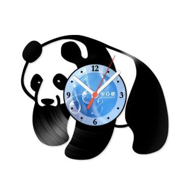 Imagem de Relógio De Parede Disco Vinil Animais - Urso Panda - VAN-139 - Moderna