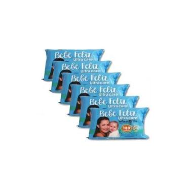 Imagem de Toalhas Umedecidas Kit Com 6 Pacotes - Bebê Feliz - bebe feliz