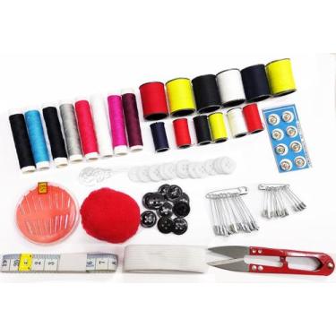 Imagem de Maleta Costura Kit Viagem Reparo Rápido Linha Tesoura Agulha - Evolver