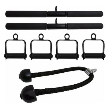 Imagem de Puxador Crossover Kit Reto Triceps Corda Estribo Unilateral - FamaFit