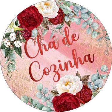 Imagem de Painel De Festa Redondo 1,50x1,50 -  Chá de Cozinha Efeito Marmorizado