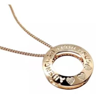 Imagem de Colar Abençoado Por Deus Rommanel 531614 Banhado A Ouro 18k Feminino L