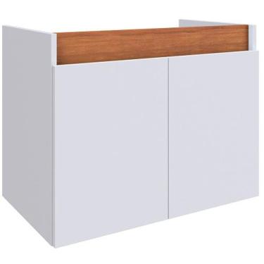 Imagem de Armarinho de Banheiro 2 Portas Sem Pia Perseu - Branco/Nature - Emes M