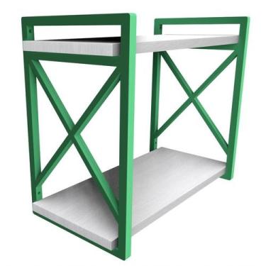Imagem de Prateleira Industrial Organizadora 20x45cm Verde e Estilo para Casa - 