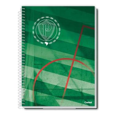 Imagem de Caderno Palmeiras Espiral Capa Dura 1 Matéria 80F Escolar, Vermelho